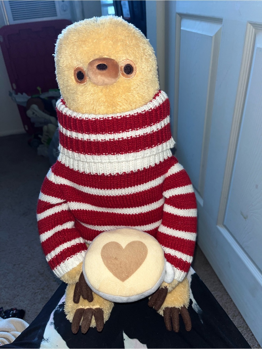 Plush Chick with Red and White Striped Sweater - Home Accent